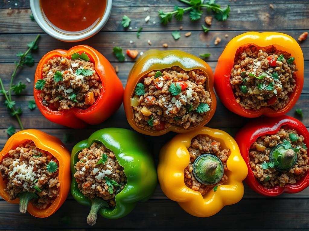 Stuffed Bell Peppers with Ground Beef: A Healthy Dinner Idea