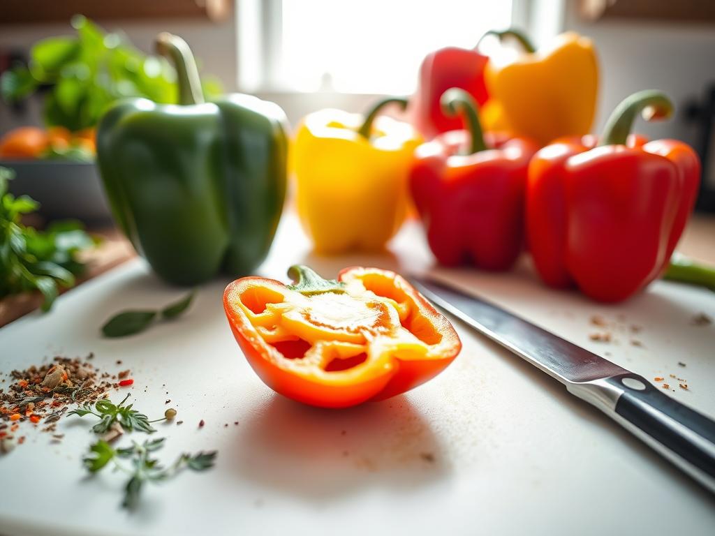 preparing bell peppers preparing bell peppers