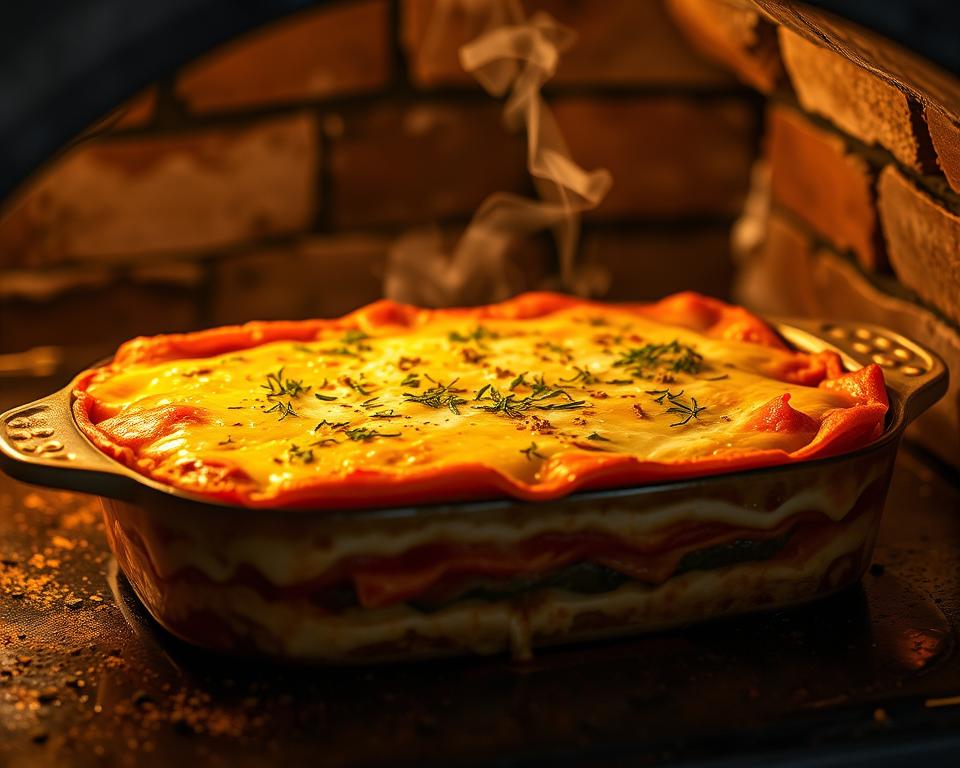 Baking lasagna in oven