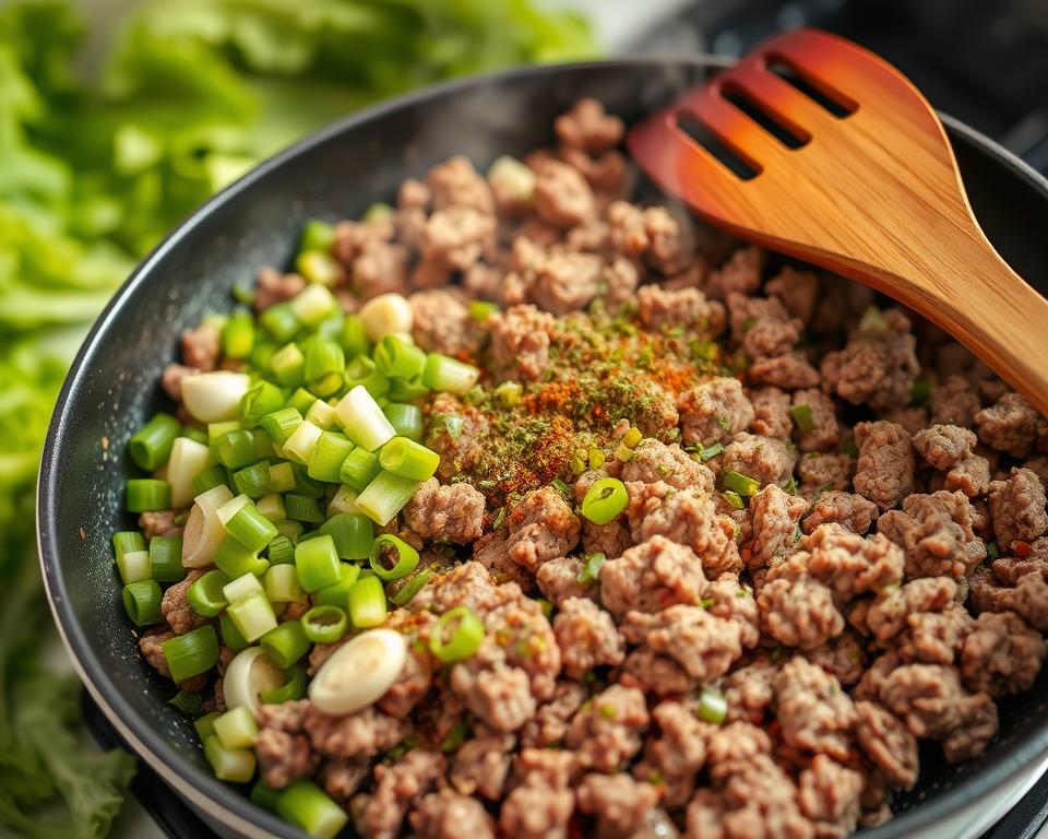 Cooking ground beef