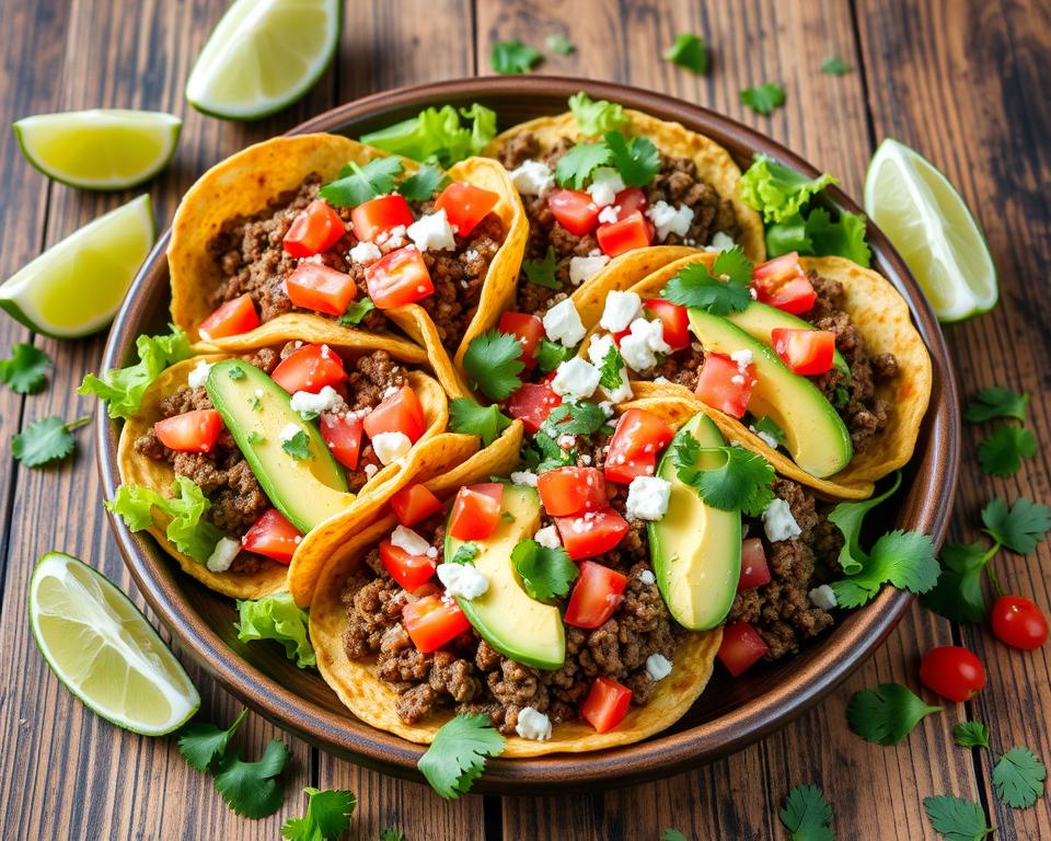 Crunchy Ground Beef Tostadas for Taco Tuesday