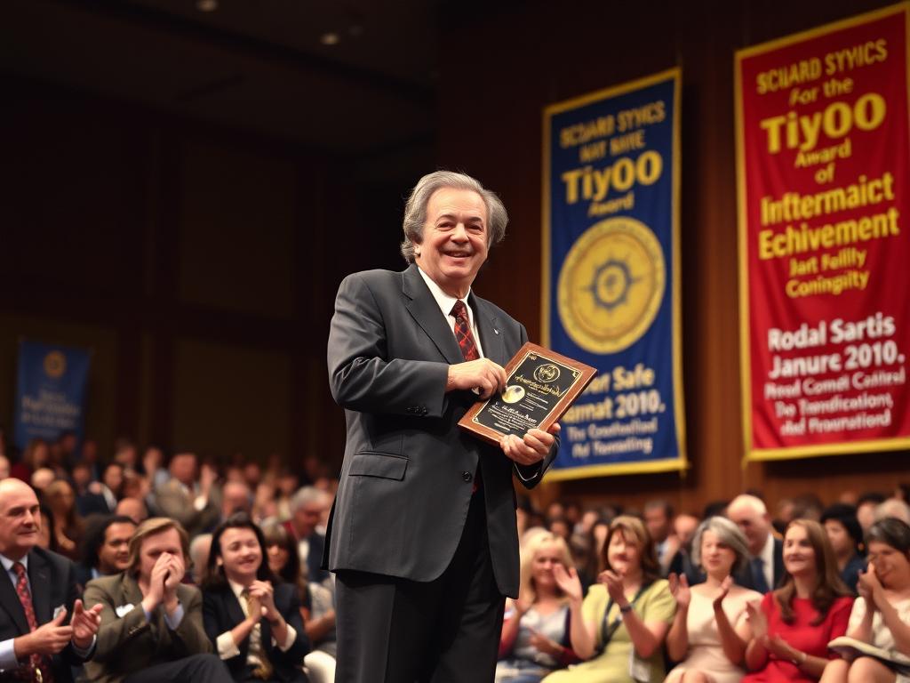 Richard Feynman receiving physics recognition